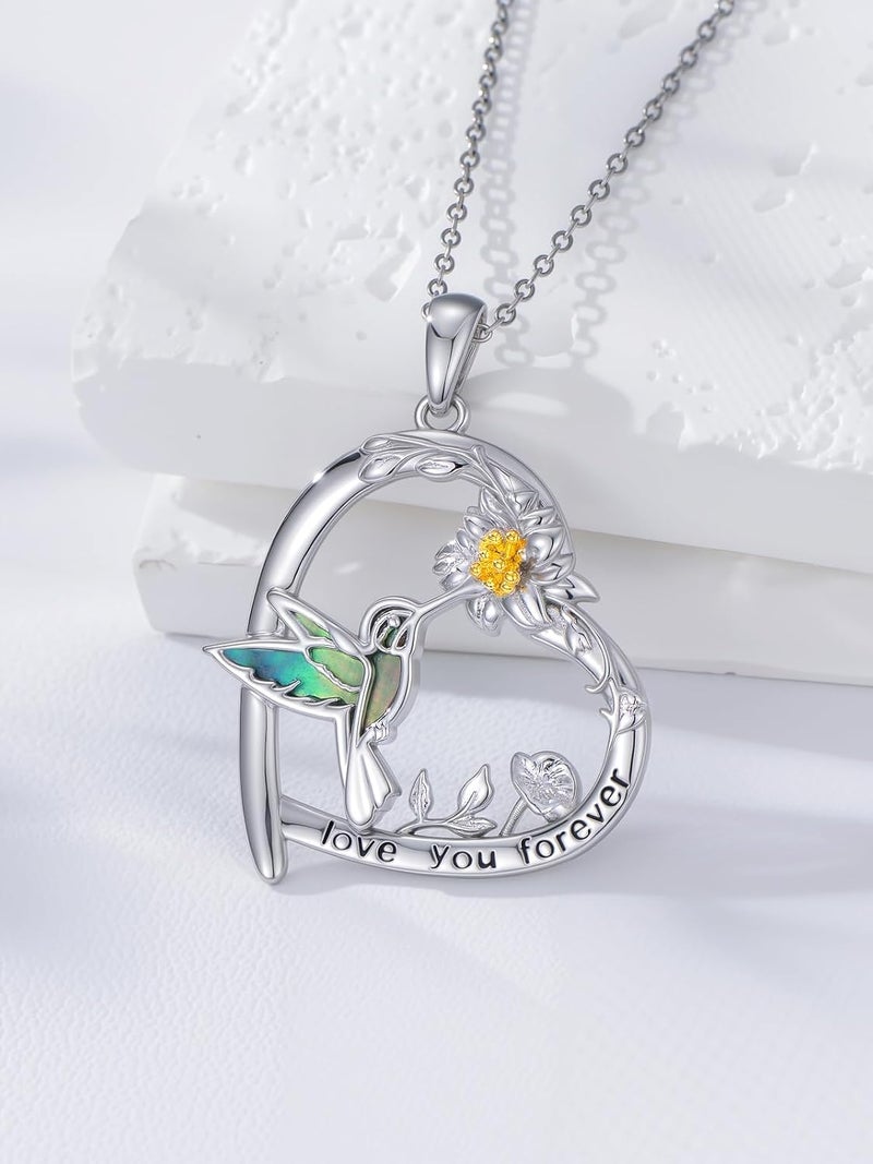 Cargari Store Dragonfly/Butterfly/Elephant/Hummingbird/Axolotl/Horse/Panda/Bee necklace for Women 925 Sterling Silver Heart Pendant Necklace Animal Jewelry Gifts for Women - Image 2